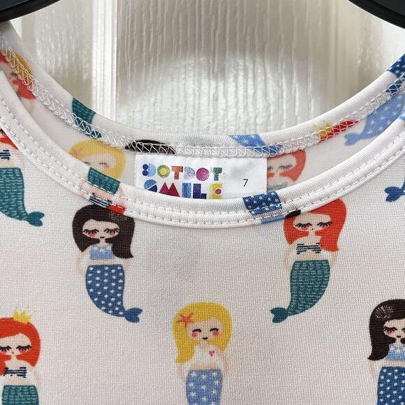 Dot Dot Smile Girls Mermaid Twirl Dress Short Sleeve Girls Size 7 - Picture 6 of 9